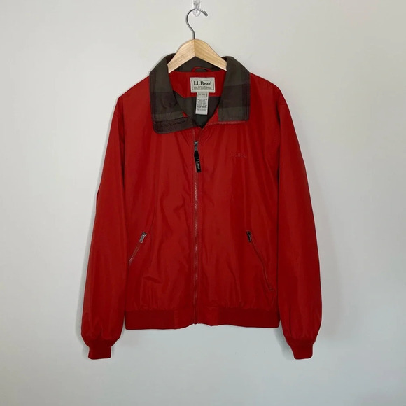 LL Bean Men's Warm-Up Jacket, Flannel Lined workwear water and wind resistant - Picture 2 of 15